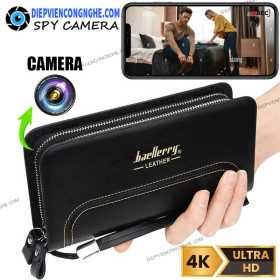 Camera Bóp Da Baellerry Leather Quay Lén Từ Xa 4K BALY06 