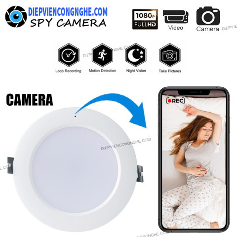 Camera Đèn LED Âm Trần Ngụy Trang Wifi Xem Từ Xa LE220