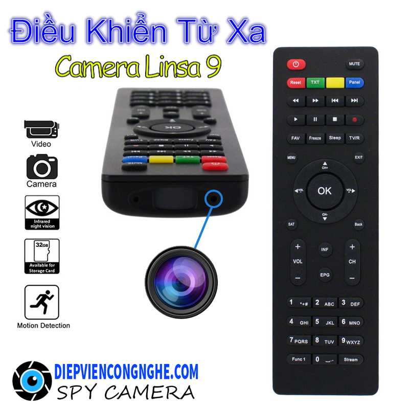 Camera Ngụy Trang Remote TV Linsa 9 Điều Khiển