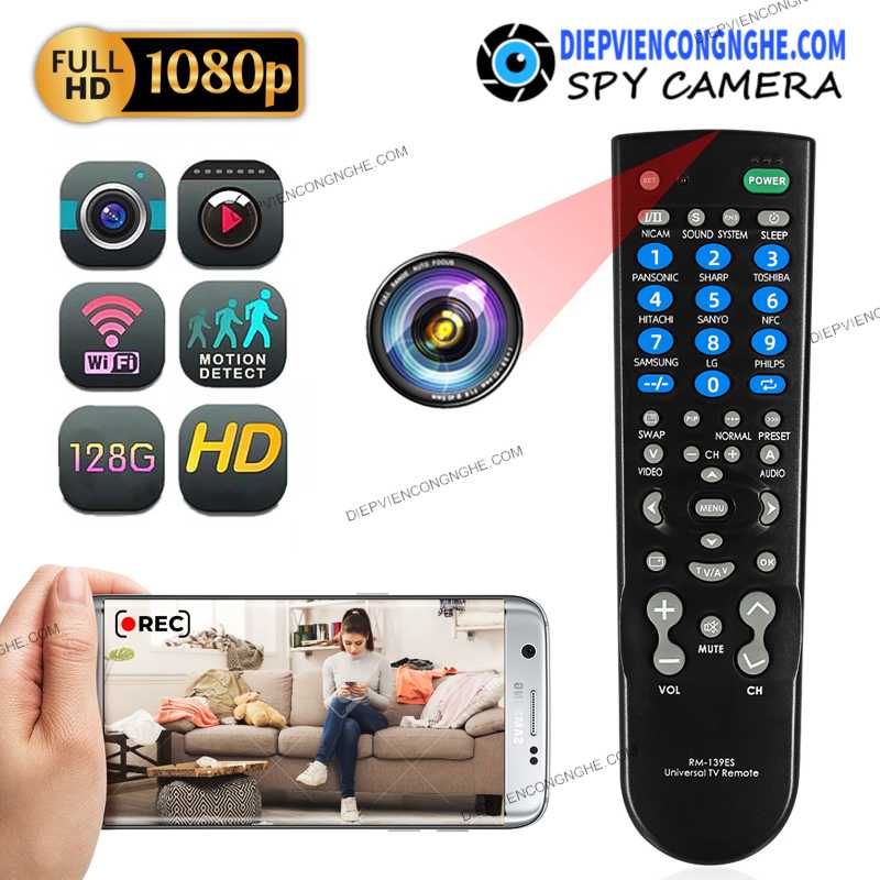 Điều Khiển Tivi Ngụy Trang Camera Quay Lén Power100 Siêu Nhỏ