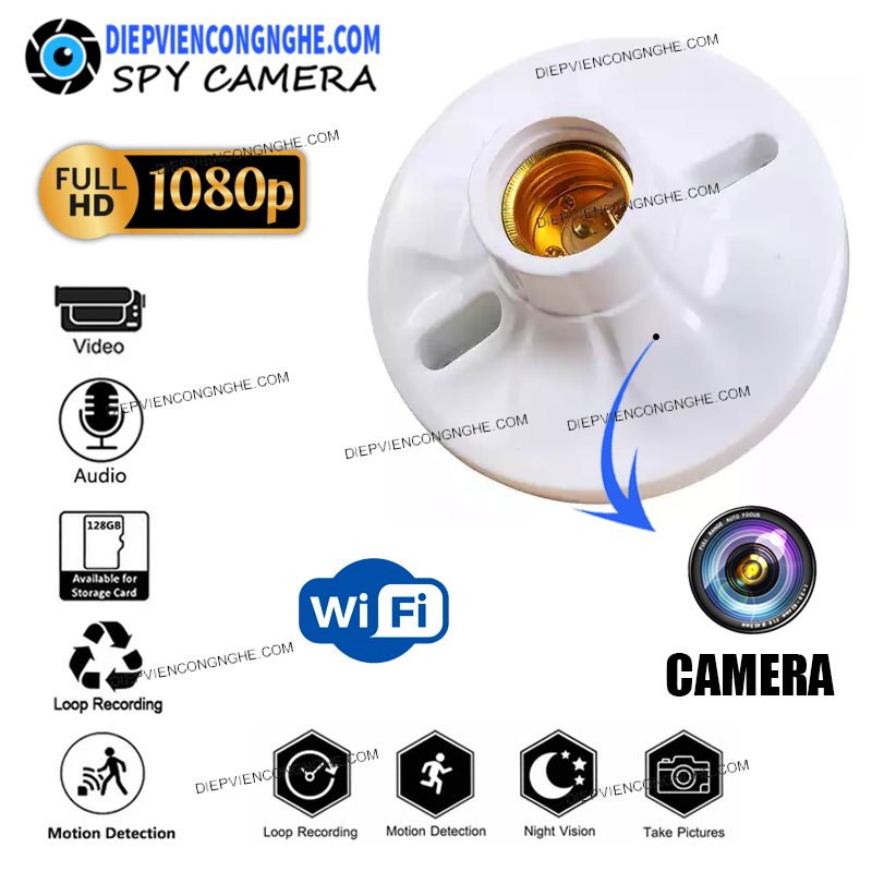 Bán Camera Chuôi Bóng Đèn CH345 Quay Lén Ngụy Trang Giá Rẻ