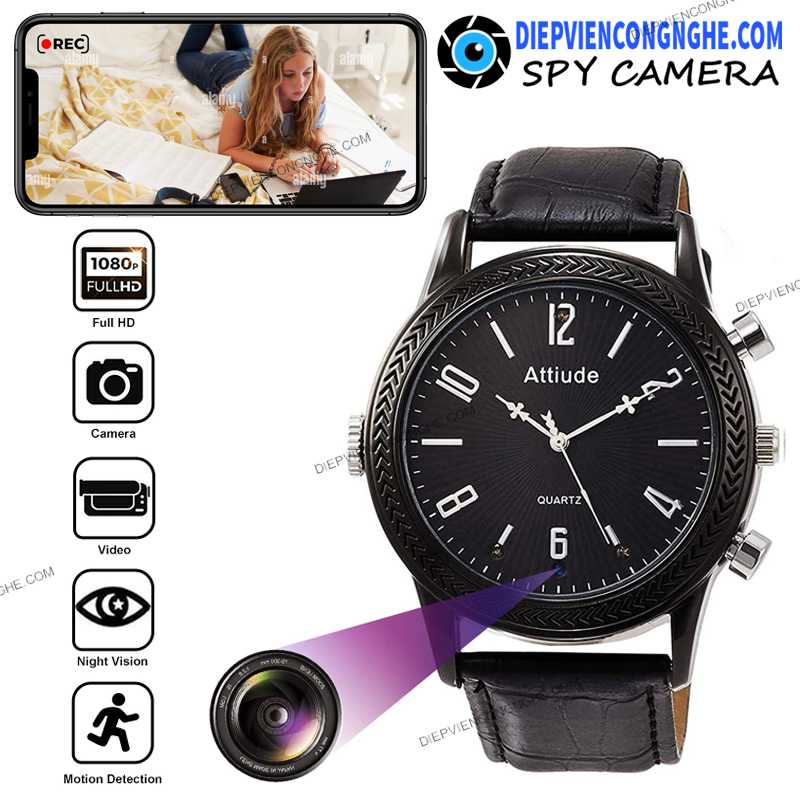 Bán Camera Siêu Nét Quay Lén Đồng Hồ Chống Nước DA950 Chính Hãng