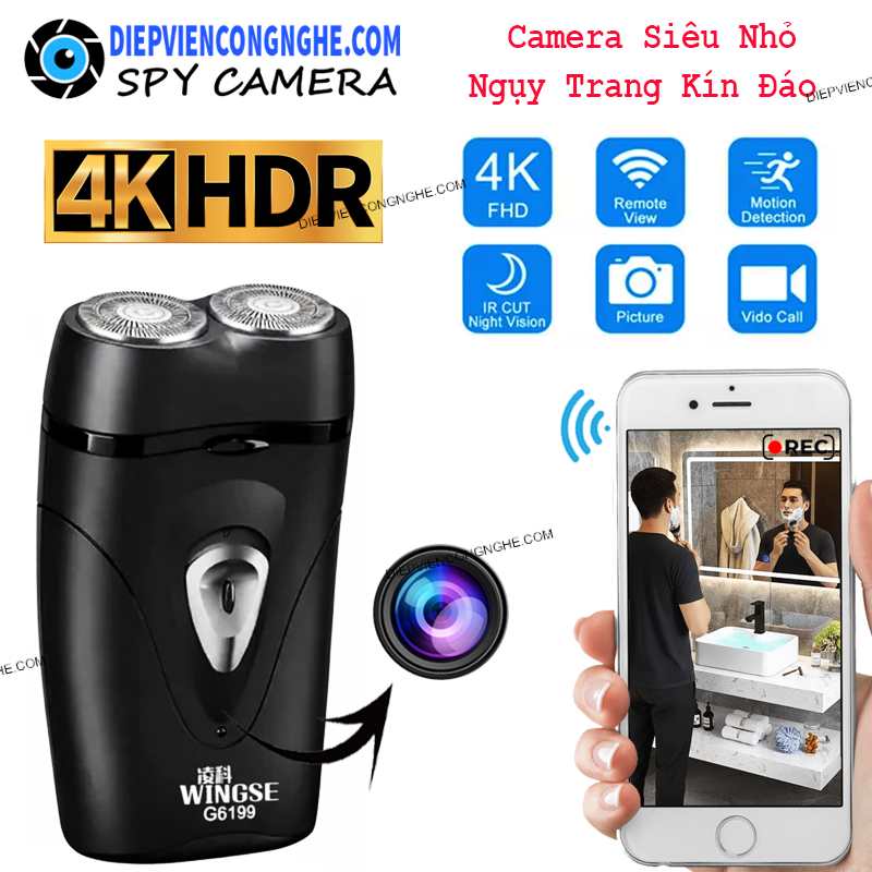 Camera Máy Cạo Râu 4K G6199 Wifi Ngụy Trang – Siêu Nét