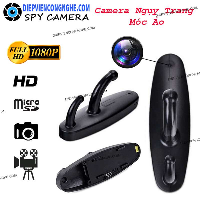 Camera Ngụy Trang Móc Áo Quay Lén SHI362 Chính Hãng Quay Sắt Nét