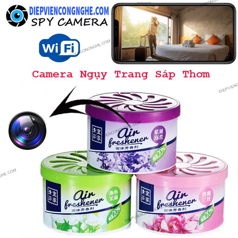 Camera Giấu Kín Sáp Thơm Phòng NC435 Wifi Từ Xa Chính Hãng