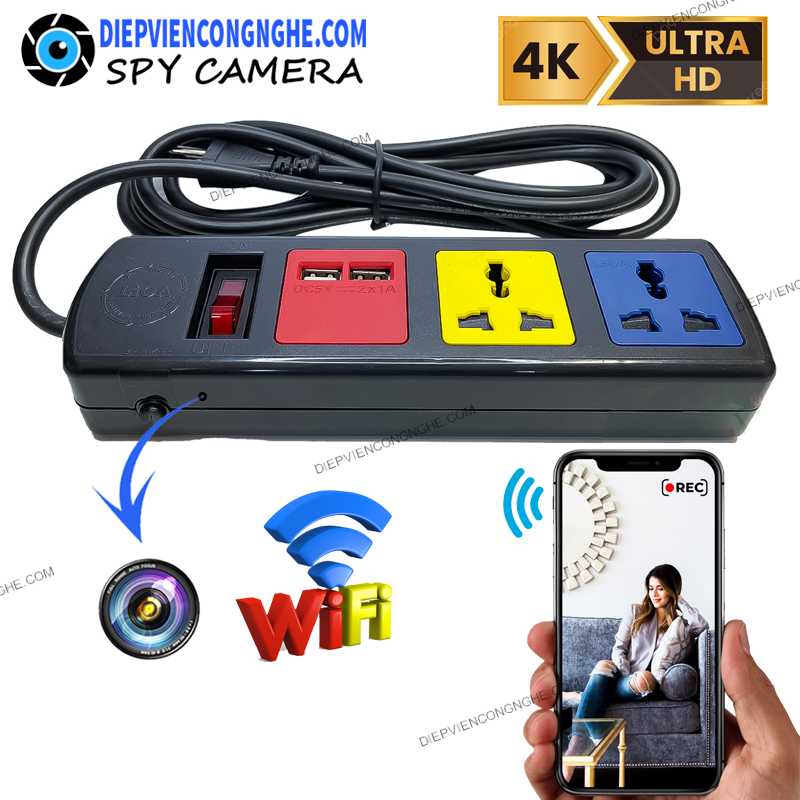 Ổ Cắm Điện USB Camera Quay Lén Li2200U quay lén sắt nét 4K và ghi âm siêu rỏ