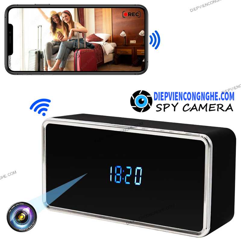 Đồng Hồ Camera Để Bàn Wifi WT666 4K Chất lượng hình ảnh sắt nét