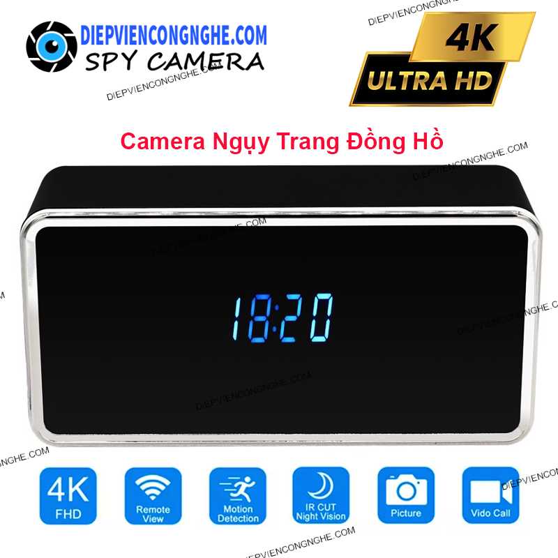Camera Đồng Hồ Để Bàn Wifi WT666 quay lén kín đáo bí mật và khó phát hiện