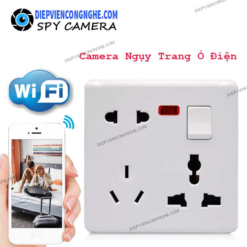 Ổ Cắm Điện Âm Tường Camera Wifi WF30 quay lén bí mật kín đáo
