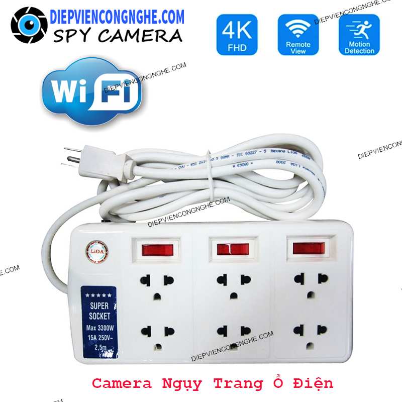Camera Quay Lén Từ Xa Ổ Cắm Điện Wifi L3300W siêu nét và siêu rỏ 4K