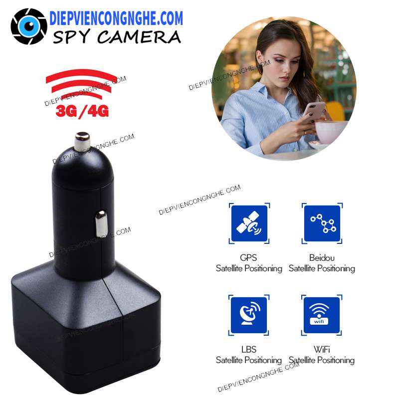 Định Vị Nghe Lén Ngụy Trang Tẩu Sạc Ô Tô SAS20 Chính Hãng và giám sát 24/24